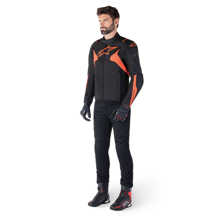 GIACCA T-JAWS V4 WP  BLACK RED FLUO | ALPINESTARS