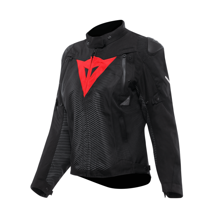 SUPER SPRINT D-DRY JACKET WMN BLACK BLACK RED-LAVA |DAINESE