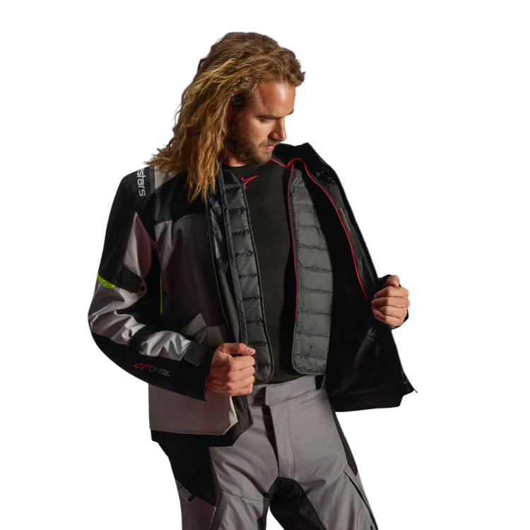 GIACCA ANDES V4 DRYSTAR  DK GRAY ICE GRAY BK YLLW FLUO | ALPINESTARS