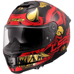 CASCO INTEGRALE FF808 STREAM II DRAKO BLACK RED-06 | LS2