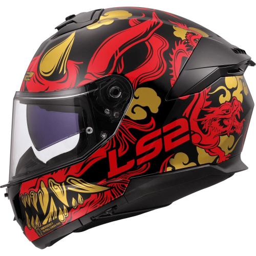 CASCO INTEGRALE FF808 STREAM II DRAKO BLACK RED-06 | LS2