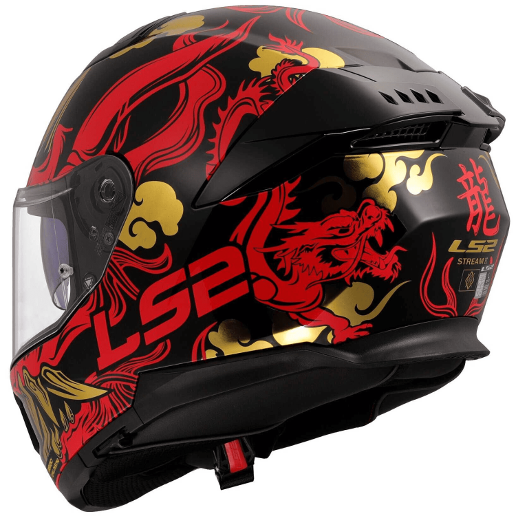 CASCO INTEGRALE FF808 STREAM II DRAKO BLACK RED-06 | LS2