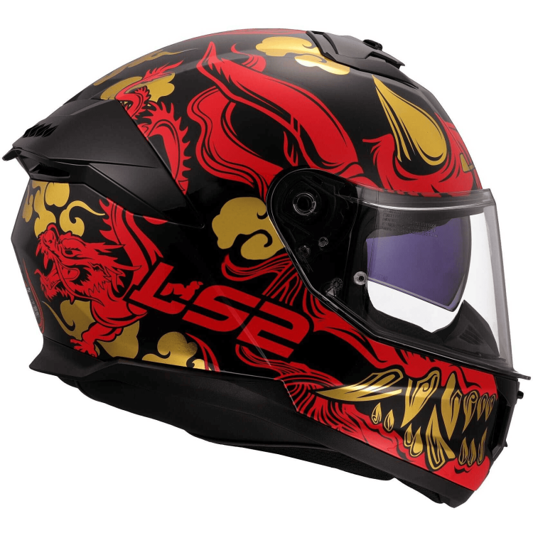 CASCO INTEGRALE FF808 STREAM II DRAKO BLACK RED-06 | LS2