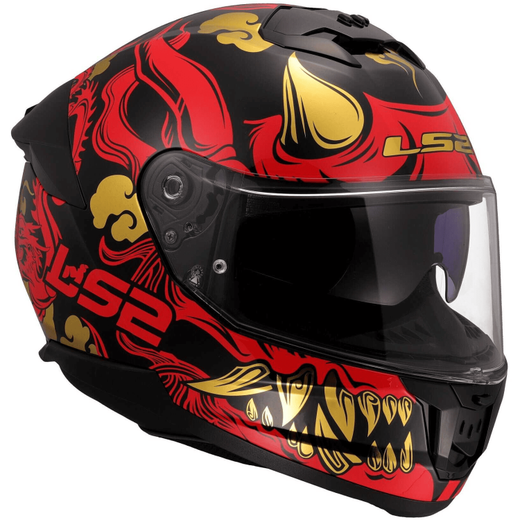 CASCO INTEGRALE FF808 STREAM II DRAKO BLACK RED-06 | LS2