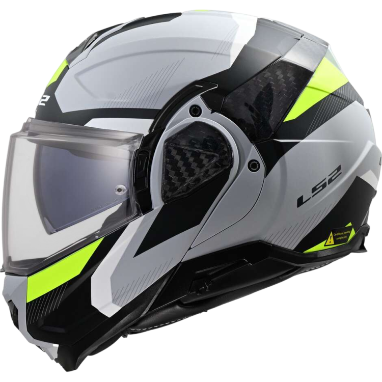CASCO MODULARE FF910 ADVANT II TRIPLE LIGHT GREY H-V YELLOW | LS2