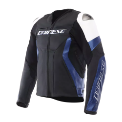 RACING 5 LEATHER JACKET WHITE BLUE BLACK |DAINESE
