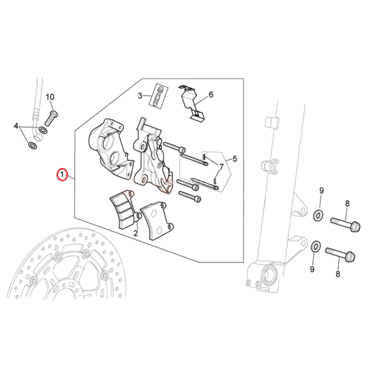883854 PINZA FRENO ANT SX ORO | PIAGGIO RICAMBI ORIGINALI