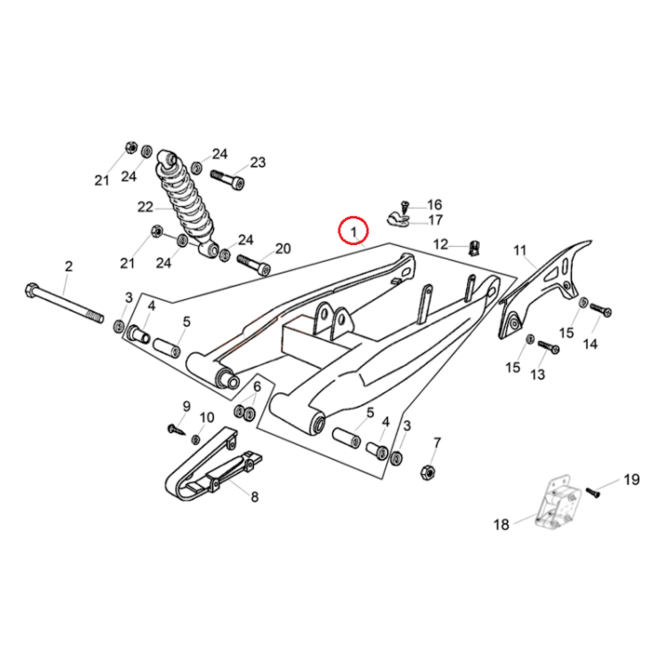 2B004345600WGA FORCELLONE CON BUSSOLE PIANTATE LAVORATE | PIAGGIO RICAMBI ORIGINALI