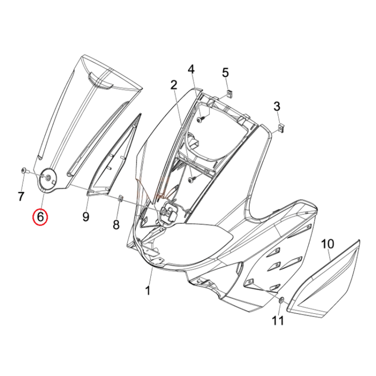 6551076090 COPERTURA CENTRALE SCUDO | PIAGGIO RICAMBI ORIGINALI