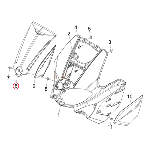 6551076090 COPERTURA CENTRALE SCUDO | PIAGGIO RICAMBI ORIGINALI