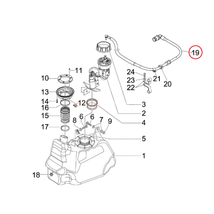 655590 TUBO CARBURANTE COMPLETO | PIAGGIO RICAMBI ORIGINALI