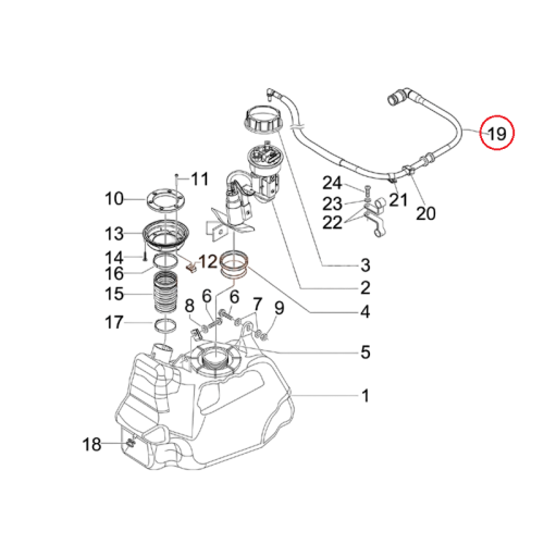 655590 TUBO CARBURANTE COMPLETO | PIAGGIO RICAMBI ORIGINALI