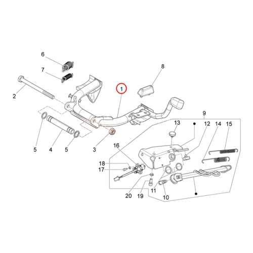 1C004799 CAVALLETTO CON P.I | PIAGGIO RICAMBI ORIGINALI