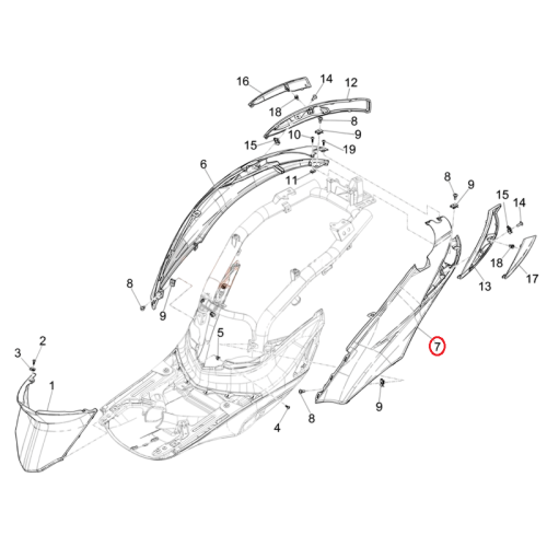 1B001364 FIANCATA SX | PIAGGIO RICAMBI ORIGINALI