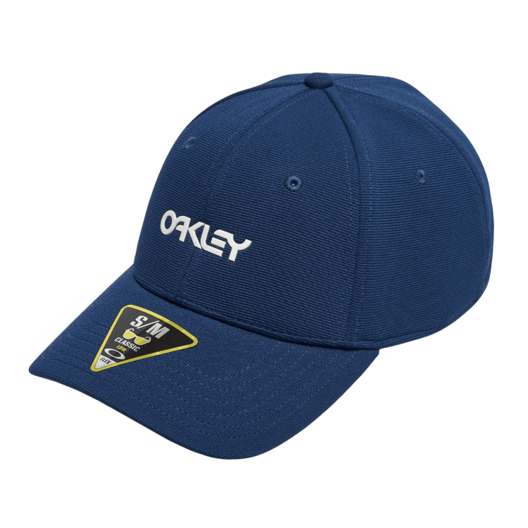 OAKLEY 6 PANEL STRETCH METALLIC HAT L/XL TEAM NAVY