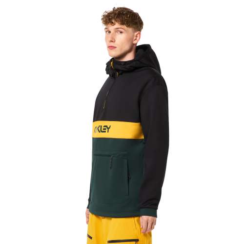 OAKLEY TNP NOSE GRAB SOFTSHELL HOODIE BLACK/HUNTER GREEN