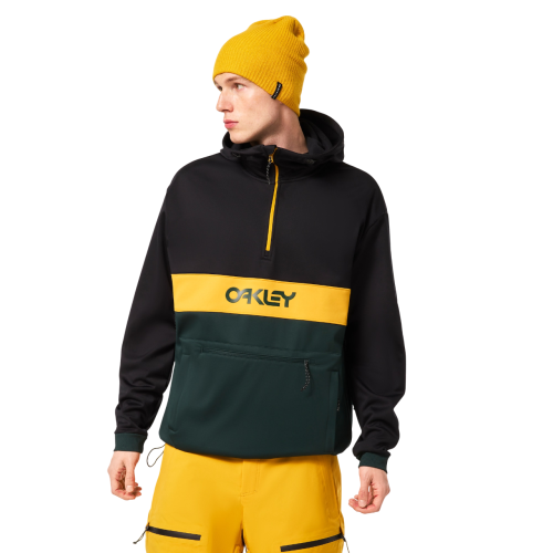 OAKLEY TNP NOSE GRAB SOFTSHELL HOODIE BLACK/HUNTER GREEN