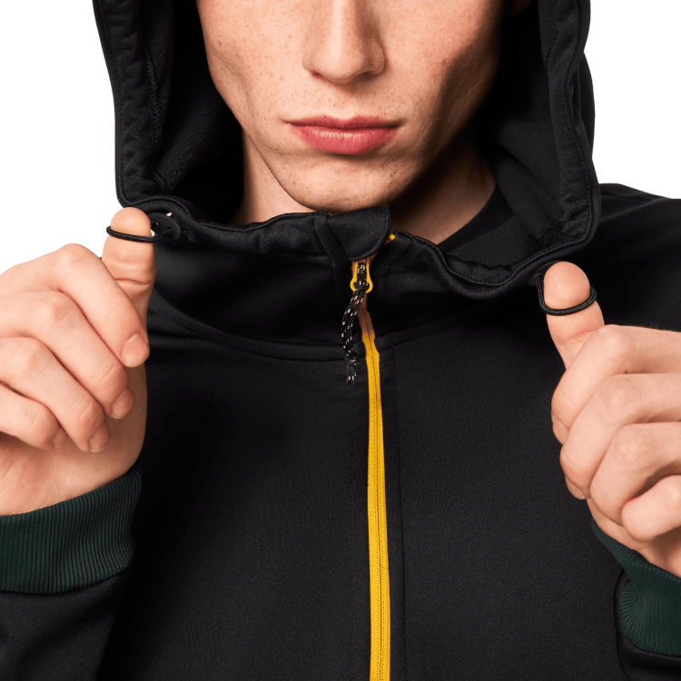 OAKLEY TNP NOSE GRAB SOFTSHELL HOODIE BLACK/HUNTER GREEN