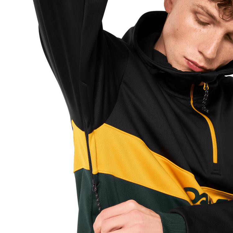 OAKLEY TNP NOSE GRAB SOFTSHELL HOODIE BLACK/HUNTER GREEN