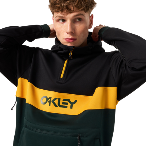 OAKLEY TNP NOSE GRAB SOFTSHELL HOODIE BLACK/HUNTER GREEN
