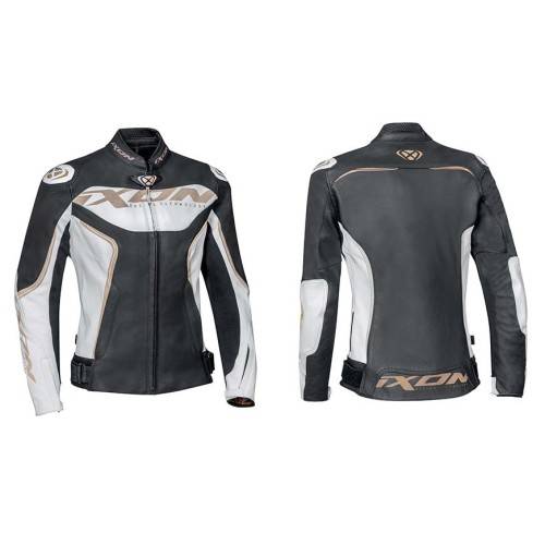 TRINITY JKT GIUBBOTTO PELLE DONNA BIANCO/NERO/ORO | IXON