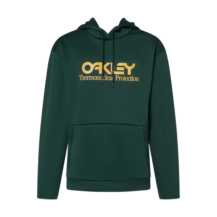 OAKLEY RIDER LONG 2.0 HOODIE DARK GREEN YELLOW LOGO