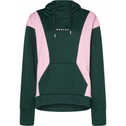 OAKLEY ROSY RC FLEECE HOODIE DARK GREEN LIGHT PINK