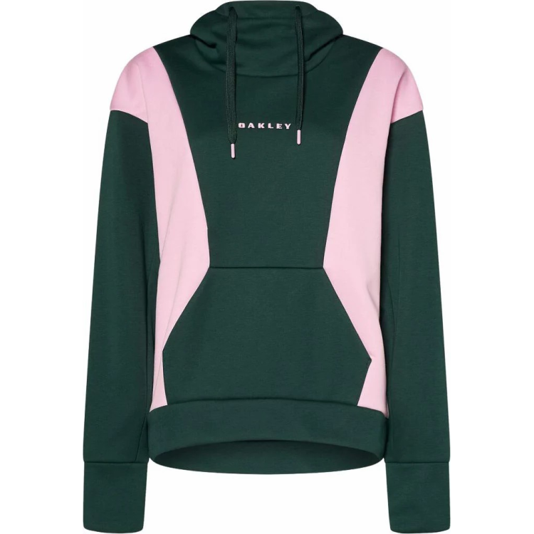 OAKLEY ROSY RC FLEECE HOODIE DARK GREEN LIGHT PINK