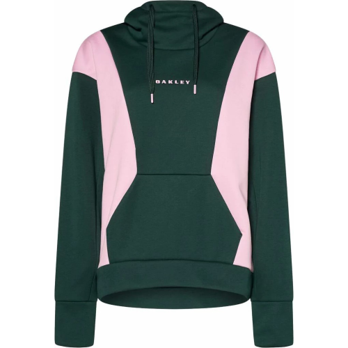 OAKLEY ROSY RC FLEECE HOODIE DARK GREEN LIGHT PINK