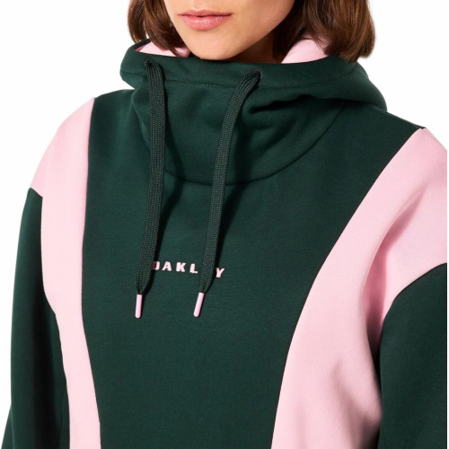 OAKLEY ROSY RC FLEECE HOODIE DARK GREEN LIGHT PINK