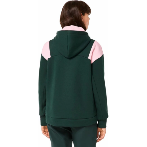 OAKLEY ROSY RC FLEECE HOODIE DARK GREEN LIGHT PINK