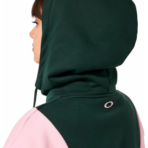 OAKLEY ROSY RC FLEECE HOODIE DARK GREEN LIGHT PINK