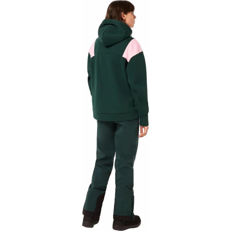 OAKLEY ROSY RC FLEECE HOODIE DARK GREEN LIGHT PINK