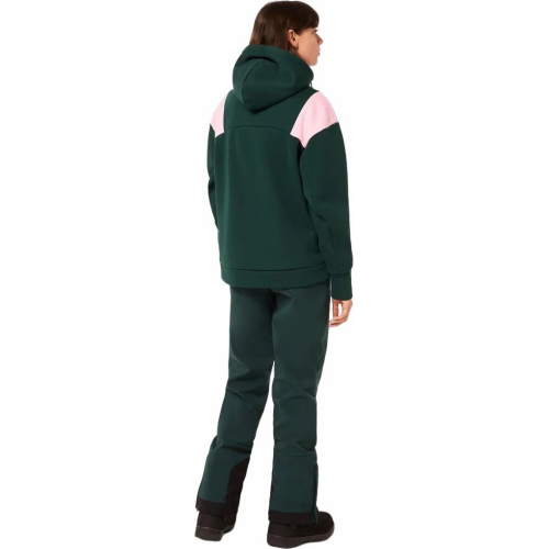 OAKLEY ROSY RC FLEECE HOODIE DARK GREEN LIGHT PINK