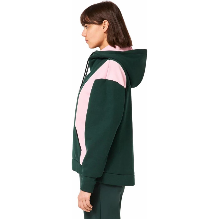 OAKLEY ROSY RC FLEECE HOODIE DARK GREEN LIGHT PINK