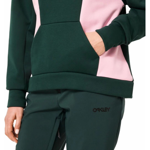 OAKLEY ROSY RC FLEECE HOODIE DARK GREEN LIGHT PINK