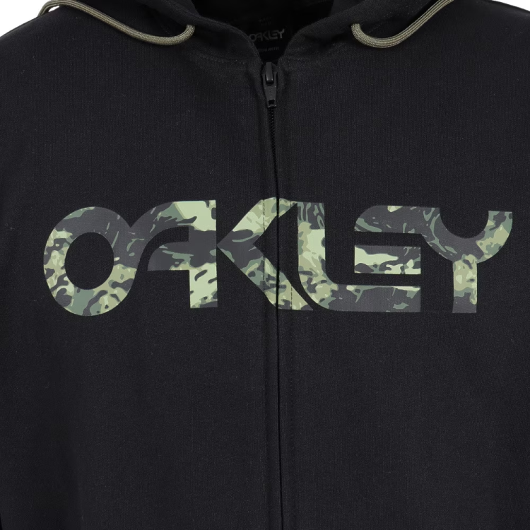 OAKLEY TEDDY FULL ZIP HODDIE BLACK/TIGER MNT CAMO
