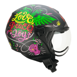 CASCO JET 167S FLO JOY NERO AZZURRO VERDE OPACO SAGOMATA | CGM