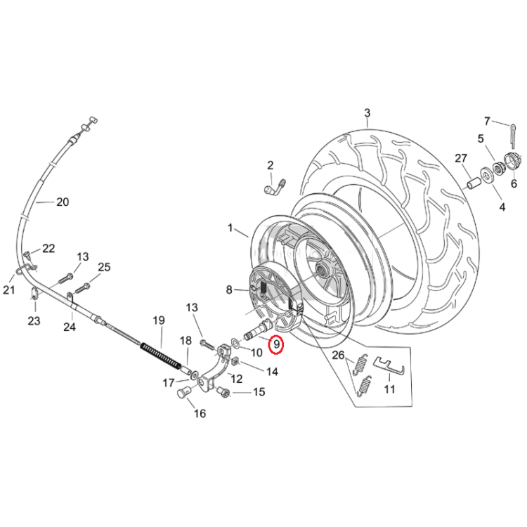 B0164755 ASSE LEVETTA FRENO COMPLETA | PIAGGIO RICAMBI ORIGINALI