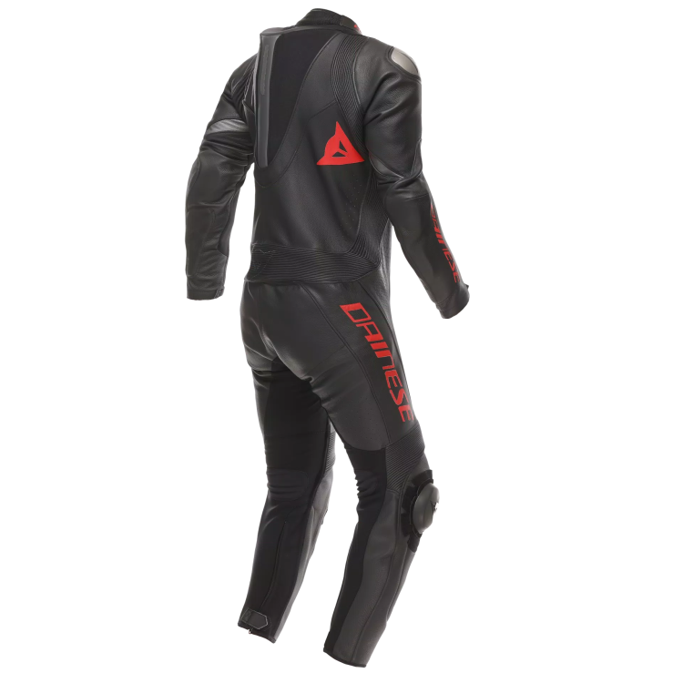 DEMON SPRINT PERF 1PC LEATHER SUIT BLACK BLACK RED-LAVA |DAINESE