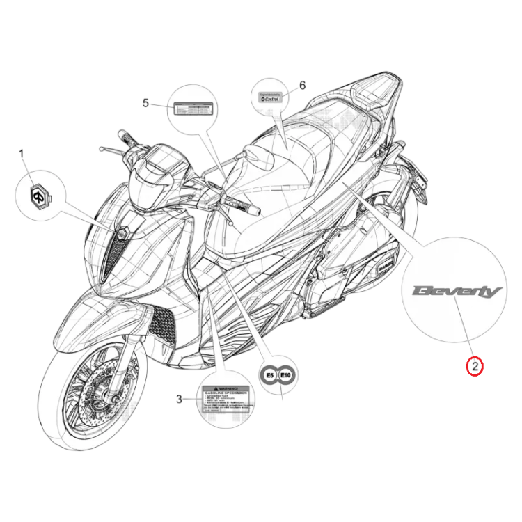 2H005866 DECALCO  S.E. | PIAGGIO RICAMBI ORIGINALI