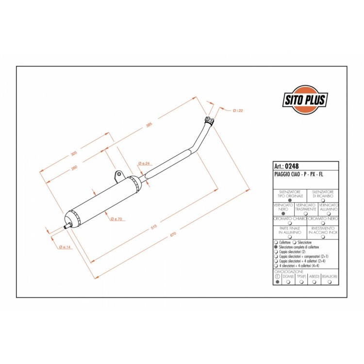 LEOVINCE SITOPLUS PIAGGIO CIAO - P - PX - CIAO FL 50
