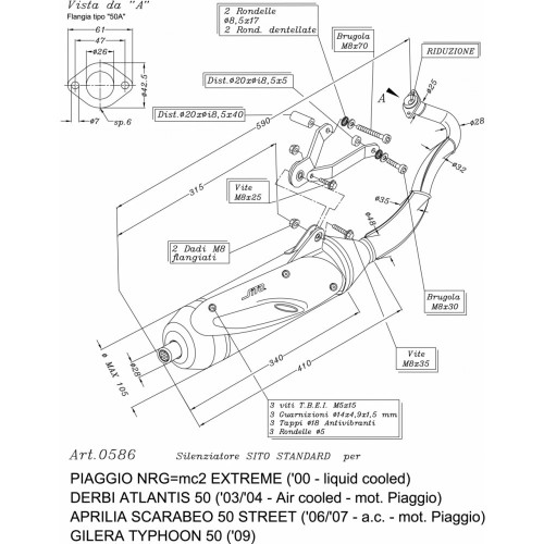LEOVINCE SITO APRILIA SCARABEO 50 STREET/DERBI ATLANTIS/PIAGGIO NRG M