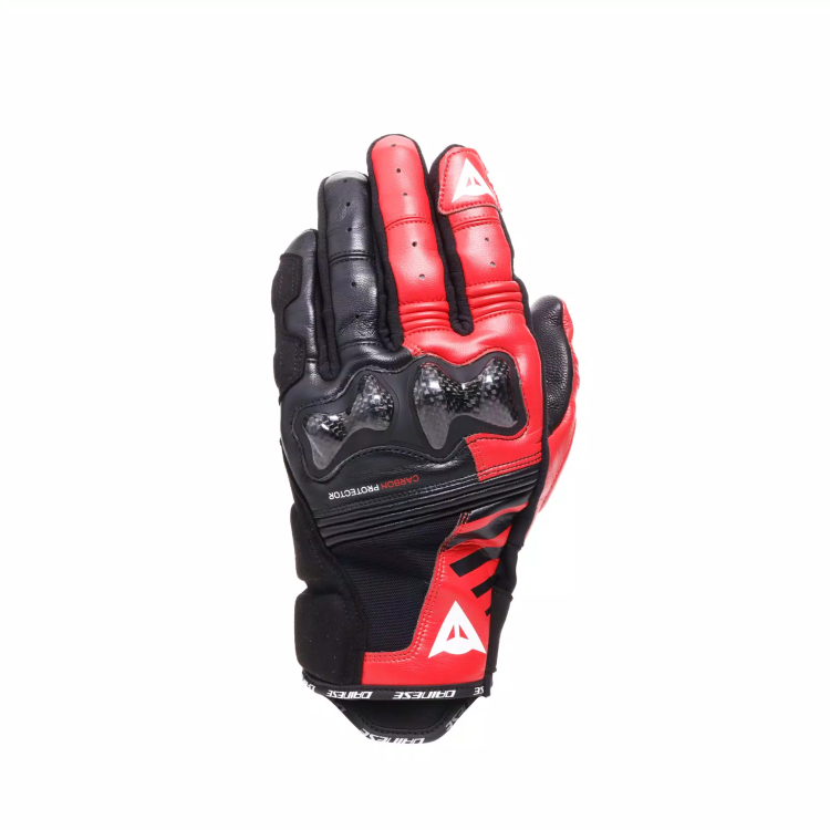 REACTO CARBON SHORT GLOVES BLACK RED-LAVA | DAINESE