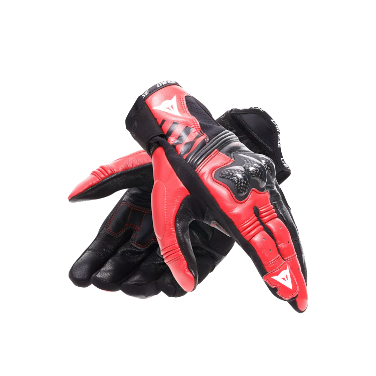 REACTO CARBON SHORT GLOVES BLACK RED-LAVA | DAINESE