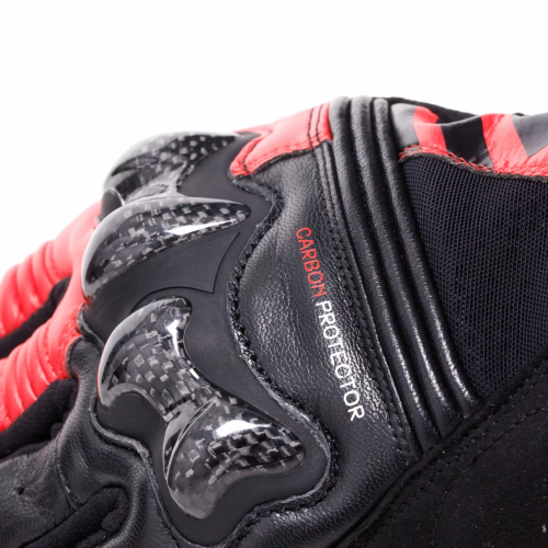 REACTO CARBON SHORT GLOVES BLACK RED-LAVA | DAINESE