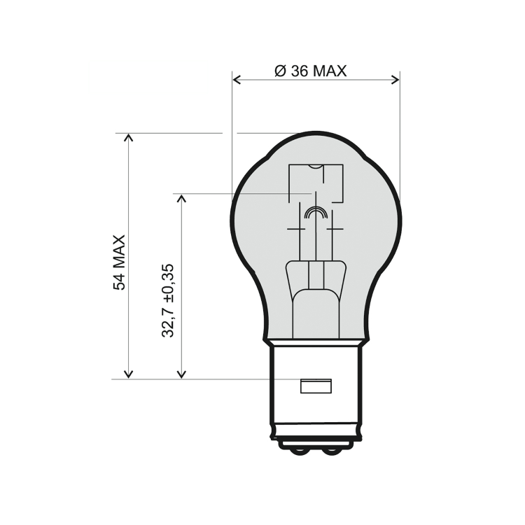 246510311 LAMPADINA RMS 12V 35 35W BA20D - BIANCA | RMS