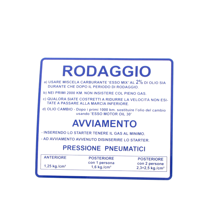 142721070 ADESIVO RODAGGIO RMS CLASSIC PIAGGIO VESPA 50-90-125CC 61017 | RMS