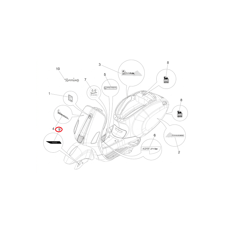 1B001023 TARGHETTA  | PIAGGIO RICAMBI ORIGINALI