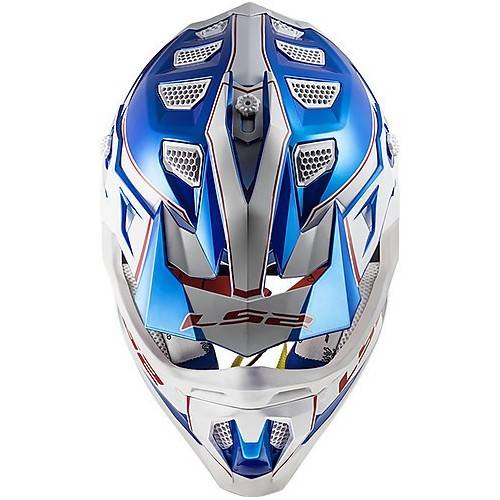 CASCO MOTOCROSS LS2 MX470 SUBVERTER POWER CHROME BLUE